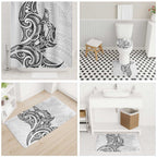 New Zealand Hammerhead Shark Bathroom Set Maori Haehae Mangopare White - Aussie Hoodie