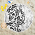 New Zealand Hammerhead Shark Beach Blanket Maori Haehae Mangopare White - Aussie Hoodie