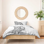 New Zealand Hammerhead Shark Bedding Set Maori Haehae Mangopare White - Aussie Hoodie