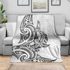 New Zealand Hammerhead Shark Blanket Maori Haehae Mangopare White - Aussie Hoodie