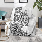 New Zealand Hammerhead Shark Blanket Maori Haehae Mangopare White - Aussie Hoodie