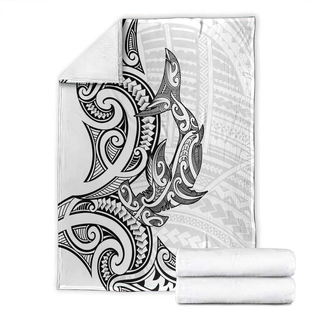 New Zealand Hammerhead Shark Blanket Maori Haehae Mangopare White - Aussie Hoodie