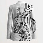 New Zealand Hammerhead Shark Blazer Maori Haehae Mangopare White - Aussie Hoodie
