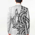 New Zealand Hammerhead Shark Blazer Maori Haehae Mangopare White - Aussie Hoodie
