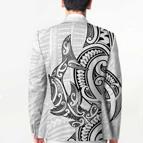 New Zealand Hammerhead Shark Blazer Maori Haehae Mangopare White - Aussie Hoodie