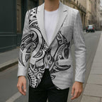 New Zealand Hammerhead Shark Blazer Maori Haehae Mangopare White - Aussie Hoodie