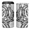 New Zealand Hammerhead Shark 4 in 1 Can Cooler Tumbler Maori Haehae Mangopare White - Aussie Hoodie