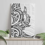 New Zealand Hammerhead Shark Canvas Wall Art Maori Haehae Mangopare White - Aussie Hoodie