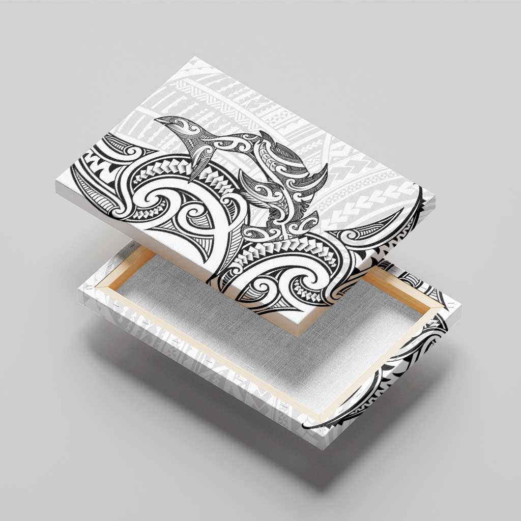 New Zealand Hammerhead Shark Canvas Wall Art Maori Haehae Mangopare White - Aussie Hoodie