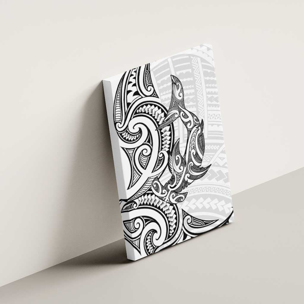 New Zealand Hammerhead Shark Canvas Wall Art Maori Haehae Mangopare White - Aussie Hoodie
