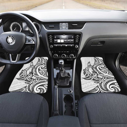 New Zealand Hammerhead Shark Car Mats Maori Haehae Mangopare White - Aussie Hoodie