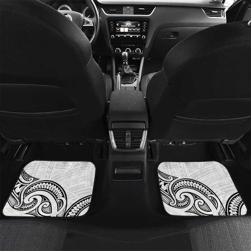 New Zealand Hammerhead Shark Car Mats Maori Haehae Mangopare White - Aussie Hoodie