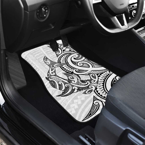 New Zealand Hammerhead Shark Car Mats Maori Haehae Mangopare White - Aussie Hoodie