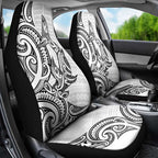 New Zealand Hammerhead Shark Car Seat Cover Maori Haehae Mangopare White - Aussie Hoodie