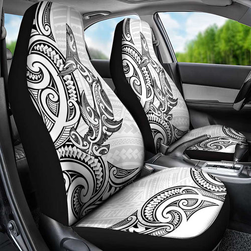 New Zealand Hammerhead Shark Car Seat Cover Maori Haehae Mangopare White - Aussie Hoodie
