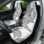 New Zealand Hammerhead Shark Car Seat Cover Maori Haehae Mangopare White - Aussie Hoodie
