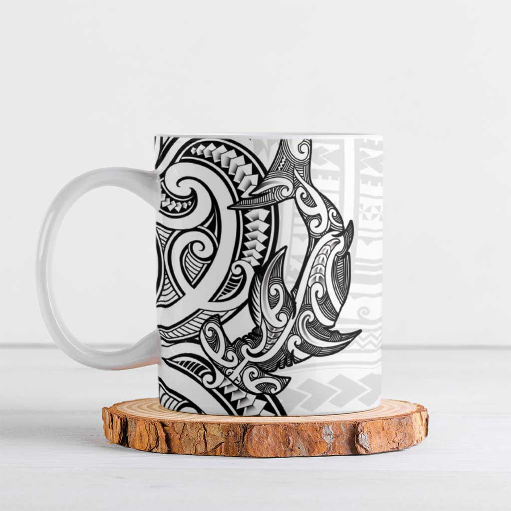 New Zealand Hammerhead Shark Ceramic Mug Maori Haehae Mangopare White - Aussie Hoodie