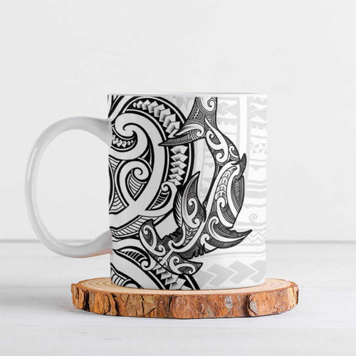 New Zealand Hammerhead Shark Ceramic Mug Maori Haehae Mangopare White - Aussie Hoodie