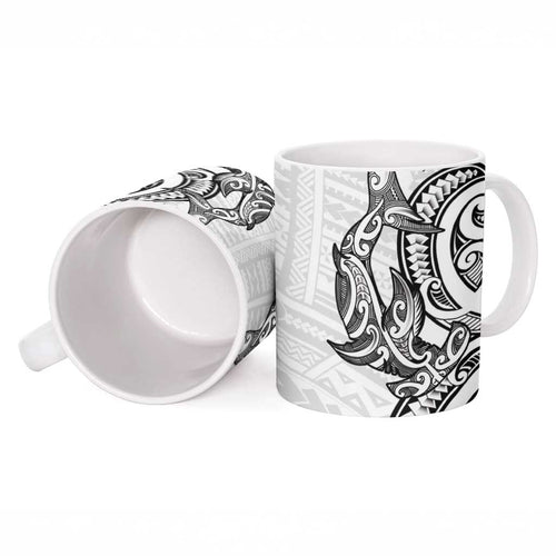 New Zealand Hammerhead Shark Ceramic Mug Maori Haehae Mangopare White - Aussie Hoodie