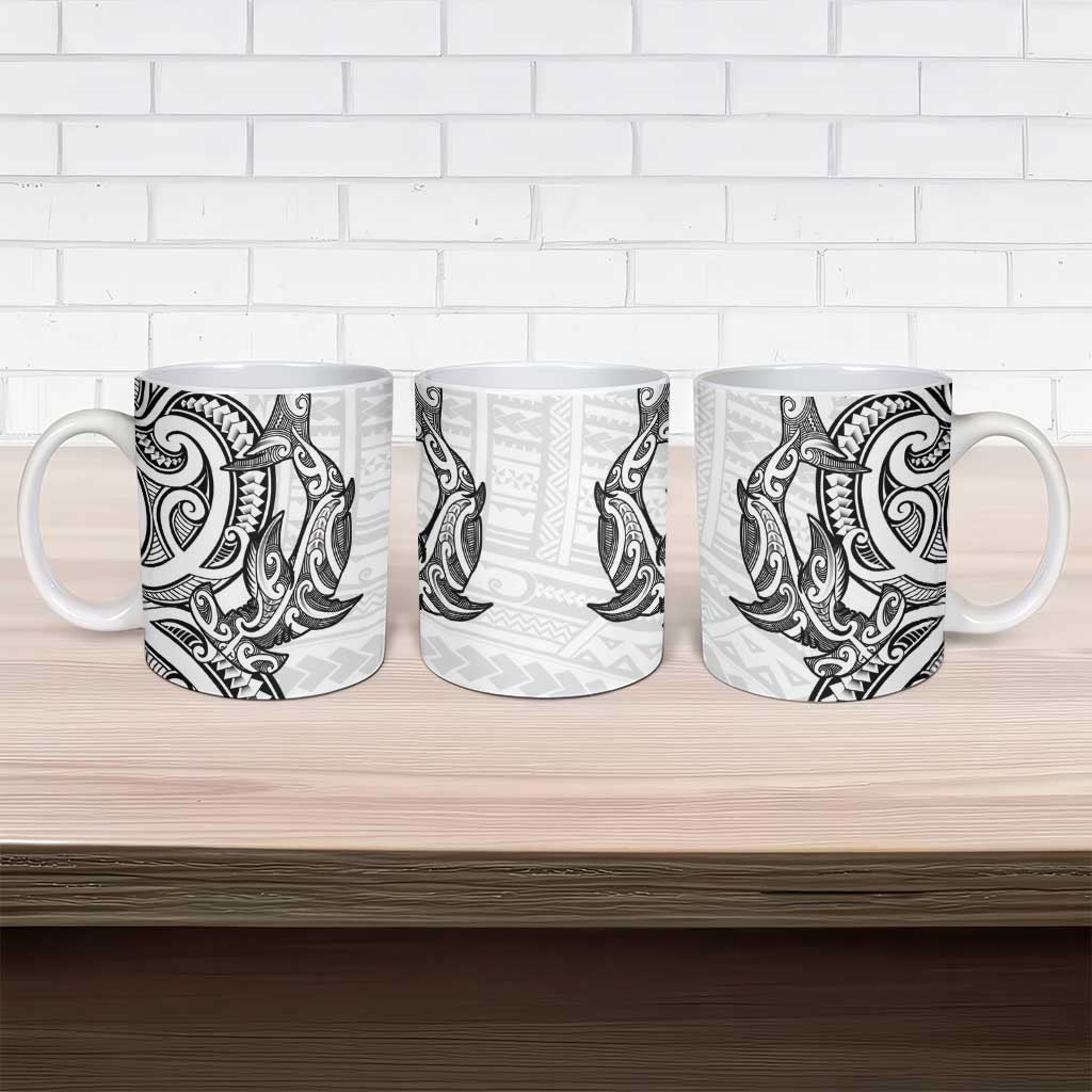 New Zealand Hammerhead Shark Ceramic Mug Maori Haehae Mangopare White - Aussie Hoodie