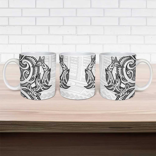 New Zealand Hammerhead Shark Ceramic Mug Maori Haehae Mangopare White - Aussie Hoodie