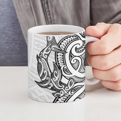 New Zealand Hammerhead Shark Ceramic Mug Maori Haehae Mangopare White - Aussie Hoodie