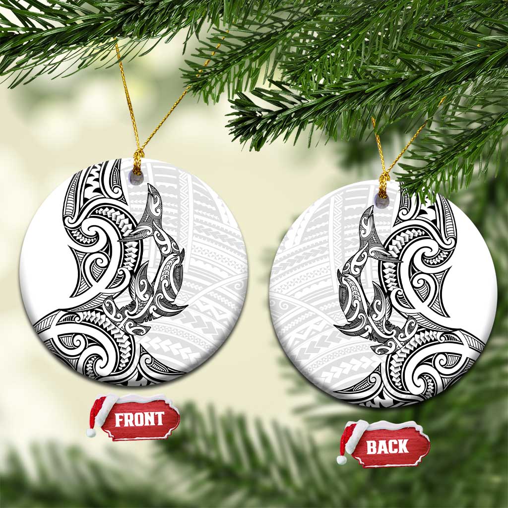 New Zealand Hammerhead Shark Ceramic Ornament Maori Haehae Mangopare White - Aussie Hoodie