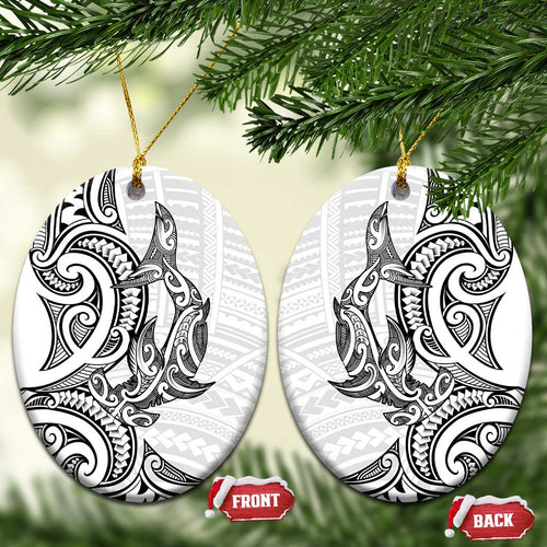 New Zealand Hammerhead Shark Ceramic Ornament Maori Haehae Mangopare White - Aussie Hoodie