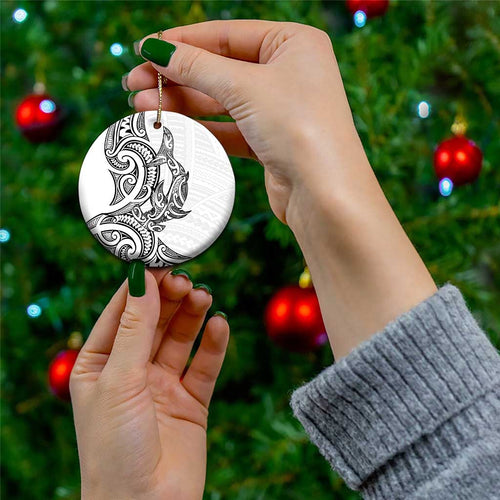 New Zealand Hammerhead Shark Ceramic Ornament Maori Haehae Mangopare White - Aussie Hoodie
