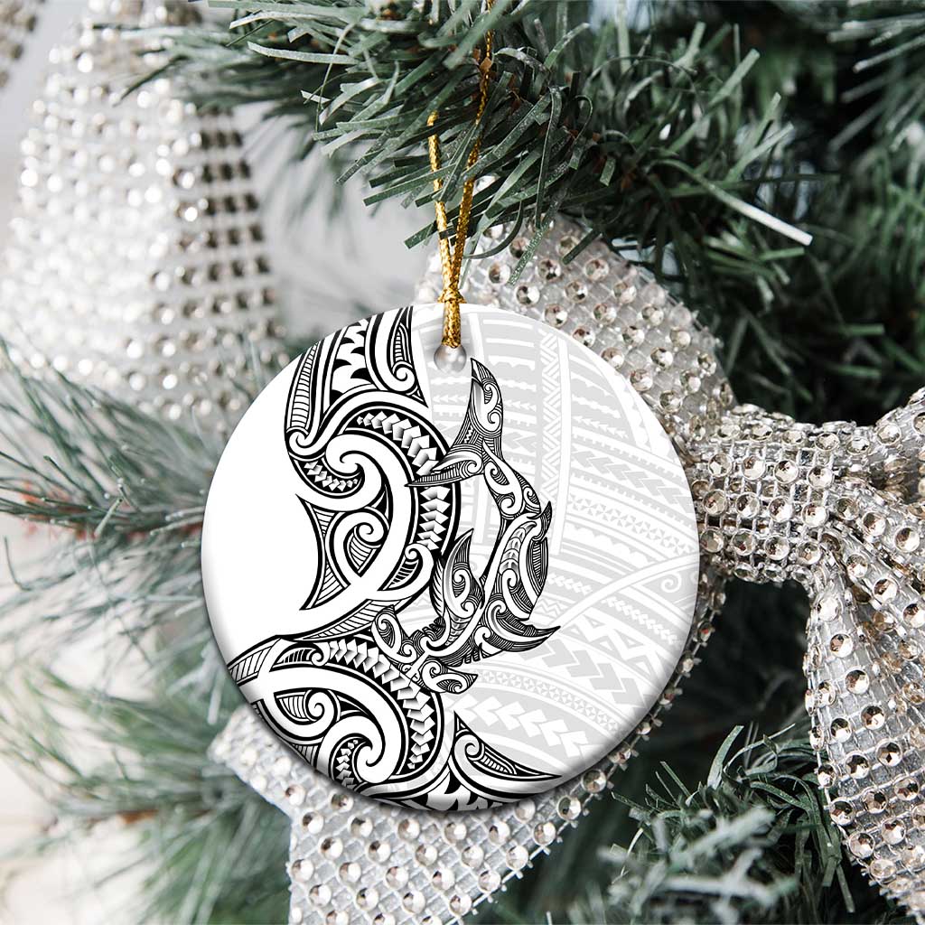 New Zealand Hammerhead Shark Ceramic Ornament Maori Haehae Mangopare White - Aussie Hoodie