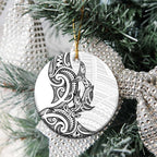 New Zealand Hammerhead Shark Ceramic Ornament Maori Haehae Mangopare White - Aussie Hoodie