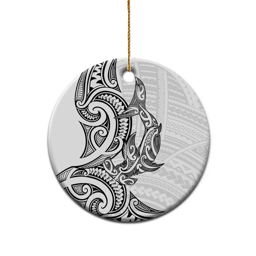 New Zealand Hammerhead Shark Ceramic Ornament Maori Haehae Mangopare White - Aussie Hoodie