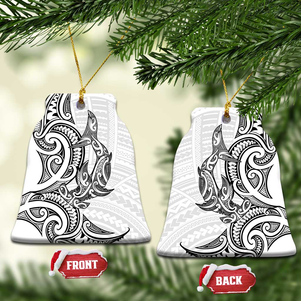 New Zealand Hammerhead Shark Ceramic Ornament Maori Haehae Mangopare White - Aussie Hoodie