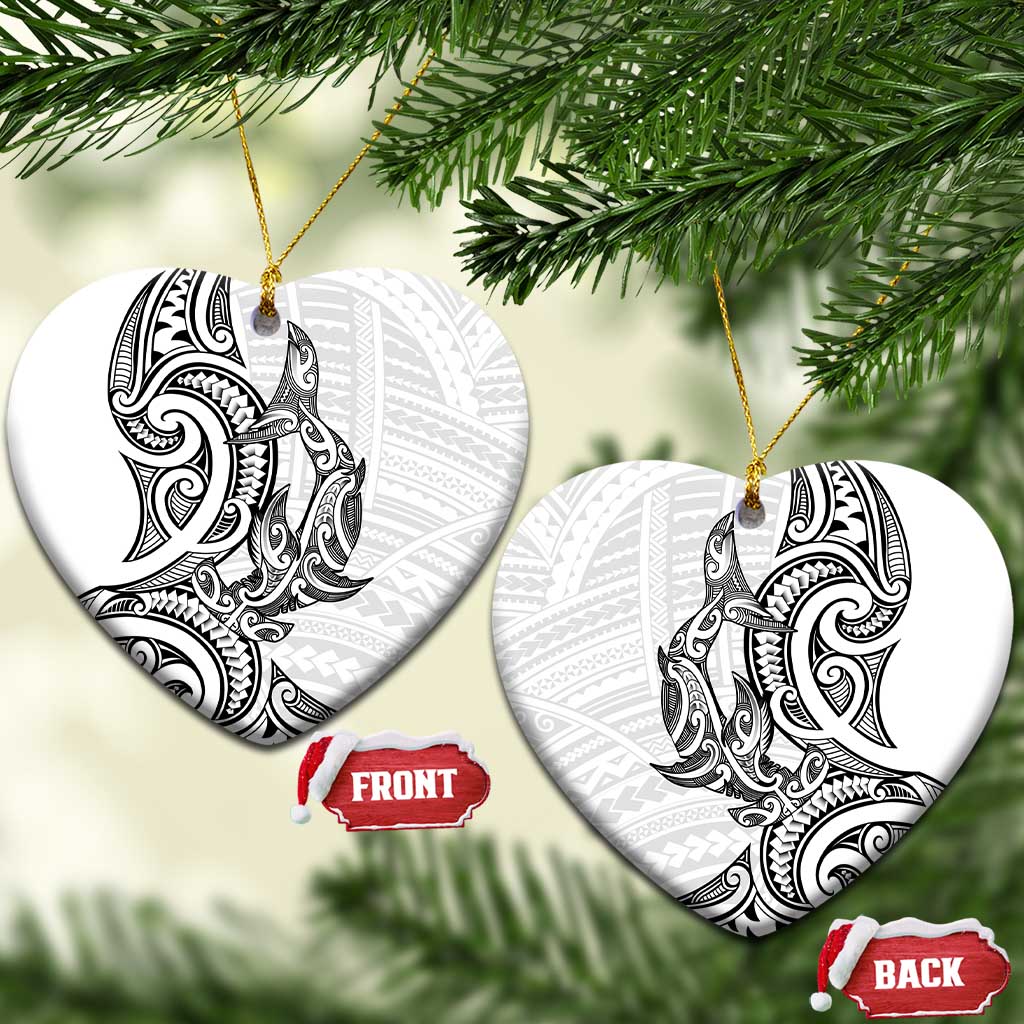 New Zealand Hammerhead Shark Ceramic Ornament Maori Haehae Mangopare White - Aussie Hoodie