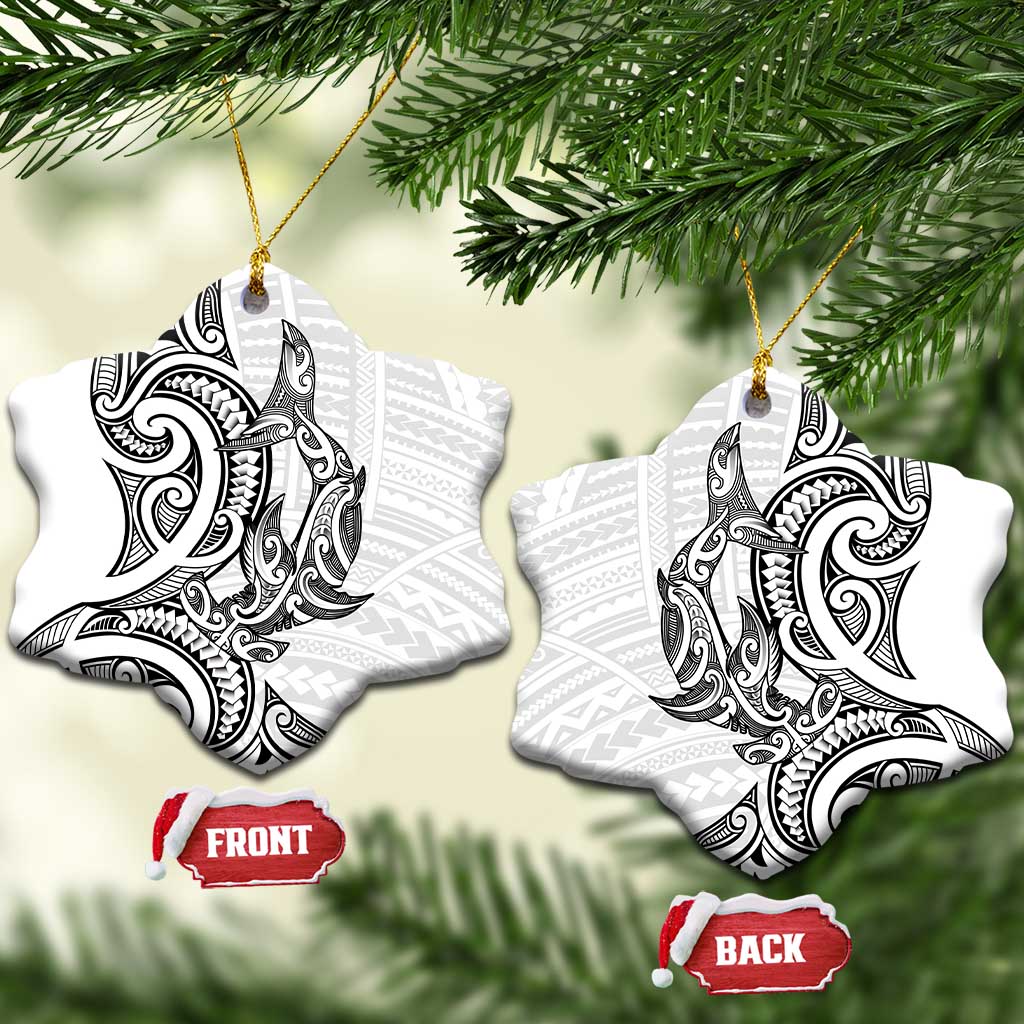 New Zealand Hammerhead Shark Ceramic Ornament Maori Haehae Mangopare White - Aussie Hoodie