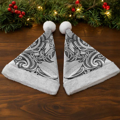 New Zealand Hammerhead Shark Christmas Santa Hat Maori Haehae Mangopare White - Aussie Hoodie