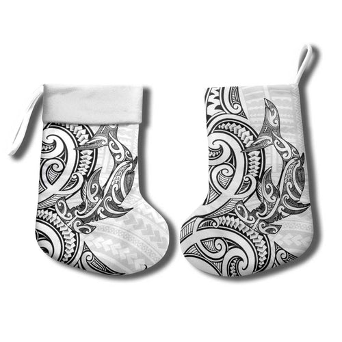 New Zealand Hammerhead Shark Christmas Stocking Maori Haehae Mangopare White - Aussie Hoodie