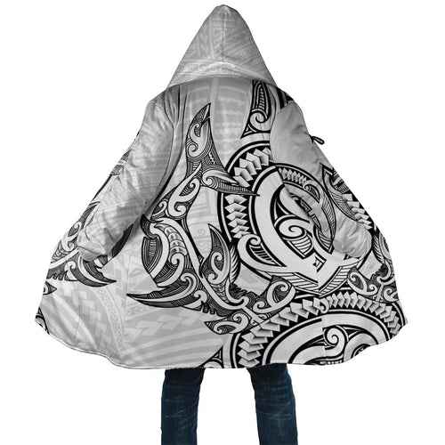New Zealand Hammerhead Shark Cloak Maori Haehae Mangopare White - Aussie Hoodie