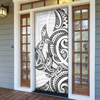 New Zealand Hammerhead Shark Door Cover Maori Haehae Mangopare White - Aussie Hoodie