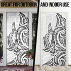 New Zealand Hammerhead Shark Door Cover Maori Haehae Mangopare White - Aussie Hoodie