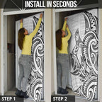 New Zealand Hammerhead Shark Door Cover Maori Haehae Mangopare White - Aussie Hoodie