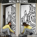 New Zealand Hammerhead Shark Door Cover Maori Haehae Mangopare White - Aussie Hoodie