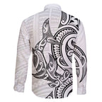 New Zealand Hammerhead Shark Family Matching Mermaid Dress and Hawaiian Shirt Maori Haehae Mangopare White - Aussie Hoodie