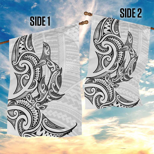 New Zealand Hammerhead Shark Garden Flag Maori Haehae Mangopare White - Aussie Hoodie