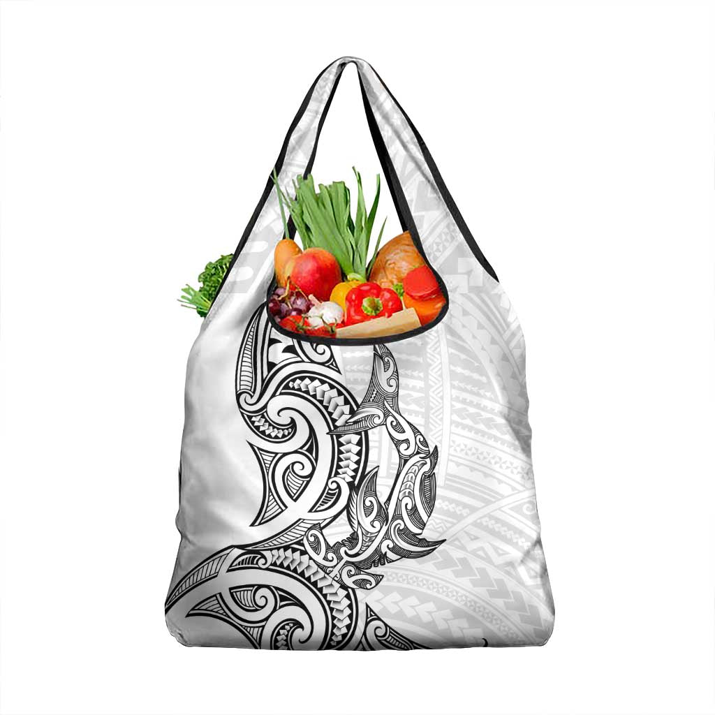 New Zealand Hammerhead Shark Grocery Bag Maori Haehae Mangopare White - Aussie Hoodie