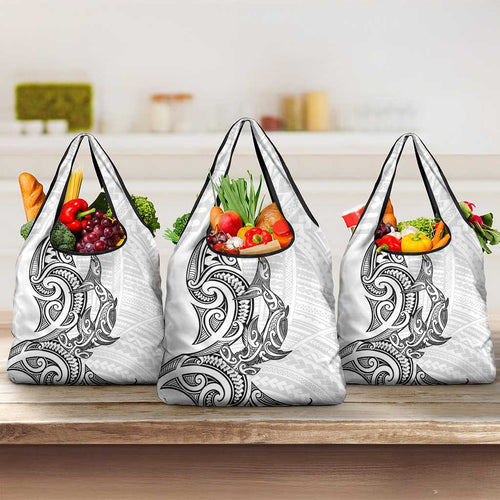New Zealand Hammerhead Shark Grocery Bag Maori Haehae Mangopare White - Aussie Hoodie