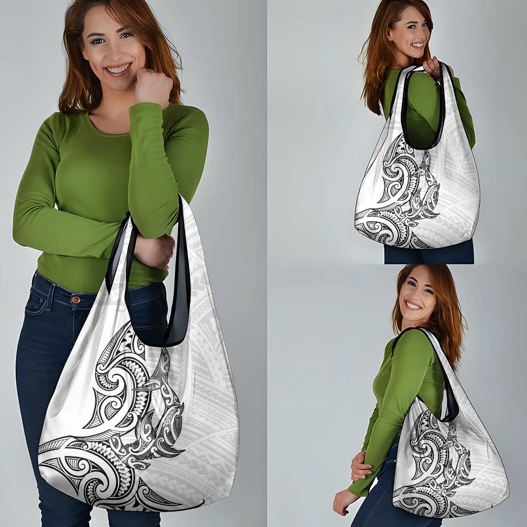 New Zealand Hammerhead Shark Grocery Bag Maori Haehae Mangopare White - Aussie Hoodie