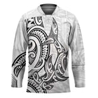 New Zealand Hammerhead Shark Hockey Jersey Maori Haehae Mangopare White - Aussie Hoodie