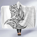 New Zealand Hammerhead Shark Hooded Blanket Maori Haehae Mangopare White - Aussie Hoodie