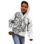 New Zealand Hammerhead Shark Kid Hoodie Maori Haehae Mangopare White - Aussie Hoodie